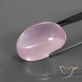 Quartz rose Rose clair naturelle ovale, 16.91 ct, Transparent