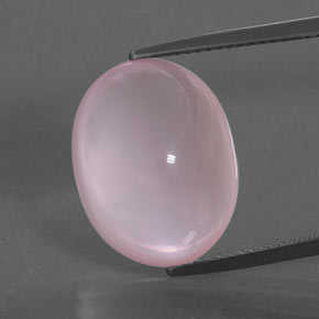 Quartz Rose Rose bubblegum naturelle Coupe ovale, 14.89 ct, Transparent