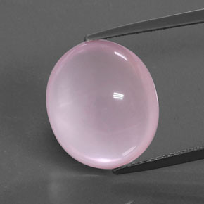Quartz rose rose naturelle coupe ovale, 14,05 ct, transparent