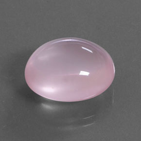 Quartz rose rose naturelle coupe ovale, 14,05 ct, transparent