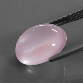 Quartz rose rose naturelle coupe ovale, 14,05 ct, transparent
