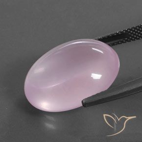 Quartz rose Rose bubblegum naturelle ovale, 15.78 ct, Transparent