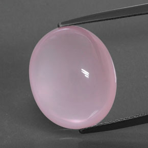 Quartz rose rose naturelle coupe ovale, 14,01 ct, transparent
