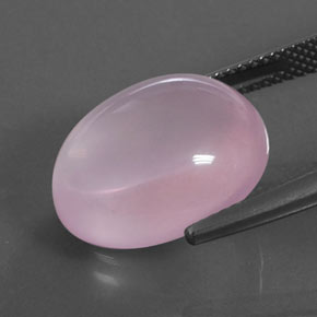 Quartz rose rose naturelle coupe ovale, 14,01 ct, transparent