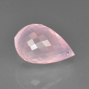 Quartz Rose Rose naturelle Briolette, 20.94 ct, Transparent