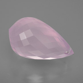 Quartz rose rose naturelle briolette, 13,07 ct, transparent