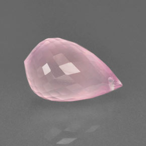 Quartz Rose Rose rosé moyen naturelle Briolette, 12.76 ct, Transparent