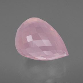 Quartz rose rose naturelle briolette, 49,05 ct, transparent