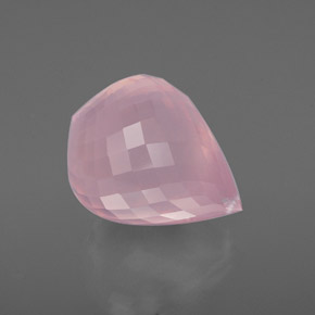 Quartz rose rose naturelle briolette, 37,97 ct, transparent