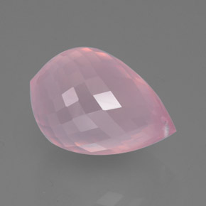 Quartz rose rose naturelle briolette, 33,95 ct, transparent