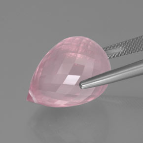 Quartz rose rose naturelle briolette, 25,35 ct, transparent