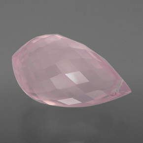 Quartz Rose Rose naturelle Briolette, 9.33 ct, Transparent