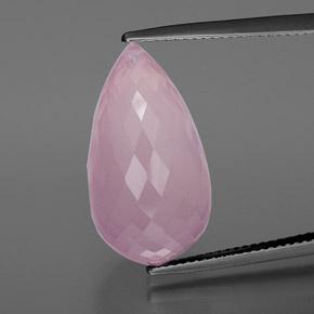 Quartz rose rose naturelle briolette, 18,89 ct, transparent