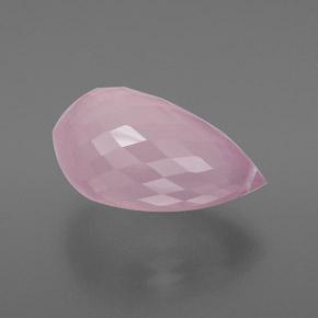 Quartz rose rose naturelle briolette, 18,89 ct, transparent