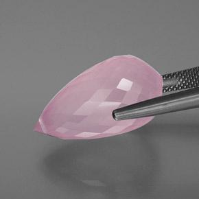 Quartz rose rose naturelle briolette, 18,89 ct, transparent