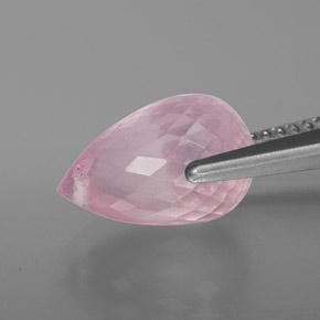 Quartz Rose Rose rosé moyen naturelle Briolette, 4.03 ct, Transparent