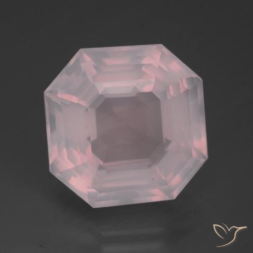 15.10ct Naturel Rose moyen Quartz Rose, Taille émeraude, Transparent