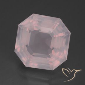 Quartz rose Rose moyen naturelle Octogone / coupe Émeraude, 15.10 ct, Transparent