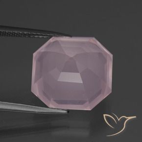 Quartz rose Rose clair naturelle Octogone / coupe Émeraude, 12.26 ct, Transparent