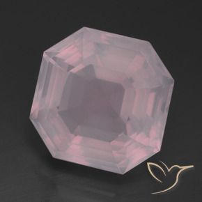 Quartz rose Rose moyen naturelle Octogone / coupe Émeraude, 13.14 ct, Transparent