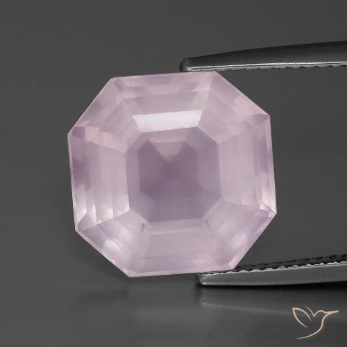 9.30ct Naturel Rose bubblegum Quartz Rose, Taille émeraude, Transparent