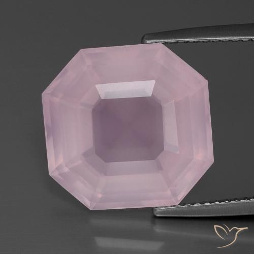 11.56ct Naturel Rose bubblegum Quartz Rose, Taille émeraude, Transparent