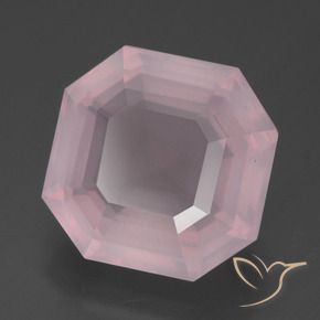 Quartz rose Rose rosé moyen naturelle Octogone / coupe Émeraude, 7.43 ct, Transparent