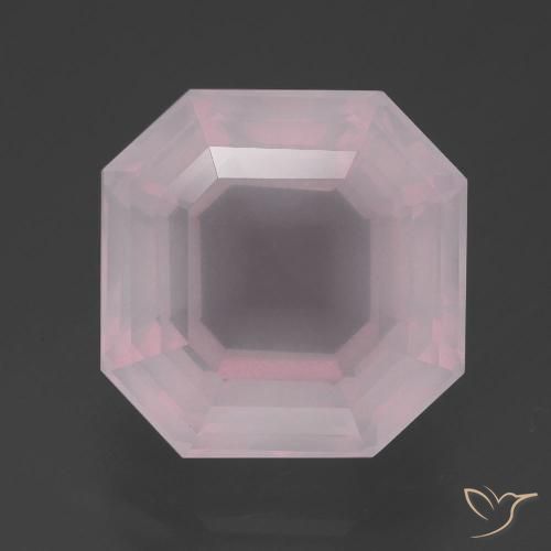 7.79ct Naturel Rose clair Quartz Rose, Taille émeraude, Transparent