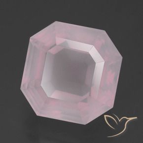Quartz rose Rose clair naturelle Octogone / coupe Émeraude, 7.79 ct, Transparent