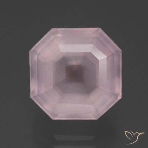 6.46ct Naturel Rose bubblegum Quartz Rose, Taille émeraude, Transparent