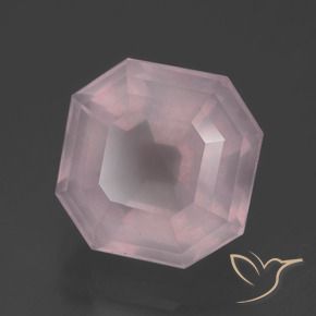 Quartz rose Rose bubblegum naturelle Octogone / coupe Émeraude, 6.46 ct, Transparent