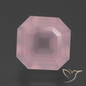 Quartz Rose Rose rosé moyen naturelle Taille émeraude, 7.24 ct, Transparent