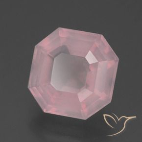 Quartz rose Rose naturelle Octogone / coupe Émeraude, 5.41 ct, Transparent