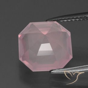 Quartz rose Rose naturelle Octogone / coupe Émeraude, 5.41 ct, Transparent