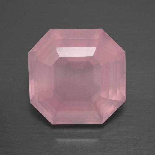 Quartz rose rose naturelle taille émeraude, 8,04 ct, transparent