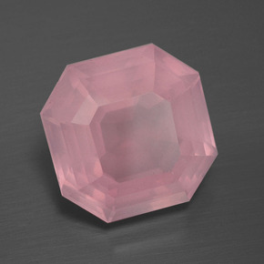 Quartz rose rose naturelle taille émeraude, 8,04 ct, transparent