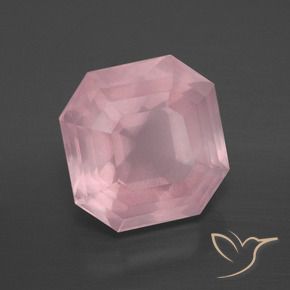 Quartz rose Rose rosé moyen naturelle Octogone / coupe Émeraude, 7.36 ct, Transparent