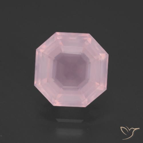 4.12ct Naturel Rose Quartz Rose, Taille émeraude, Transparent