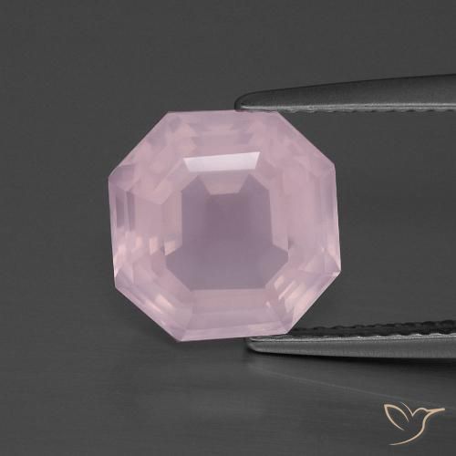 4.03ct Naturel Rose bubblegum Quartz Rose, Taille émeraude, Transparent