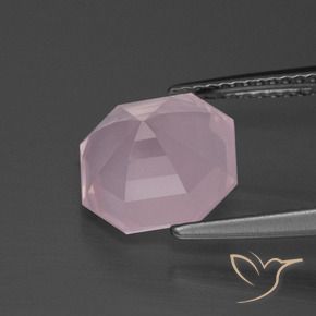 Quartz rose Rose bubblegum naturelle Octogone / coupe Émeraude, 4.03 ct, Transparent