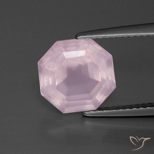 3.71ct Naturel Rose clair Quartz Rose, Taille émeraude, Transparent