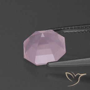 Quartz rose Rose clair naturelle Octogone / coupe Émeraude, 3.71 ct, Transparent