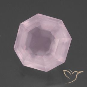 Quartz rose Rose bubblegum naturelle Octogone / coupe Émeraude, 10.48 ct, Transparent