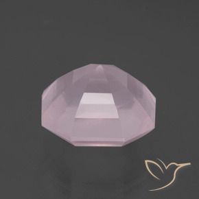 Quartz rose Rose bubblegum naturelle Octogone / coupe Émeraude, 10.48 ct, Transparent