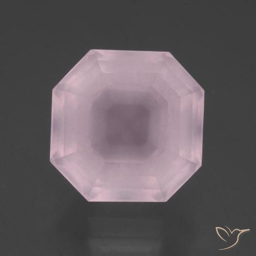 10.89ct Naturel Rose clair Quartz Rose, Taille émeraude, Transparent