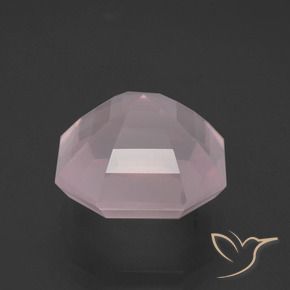 Quartz rose Rose clair naturelle Octogone / coupe Émeraude, 10.27 ct, Transparent