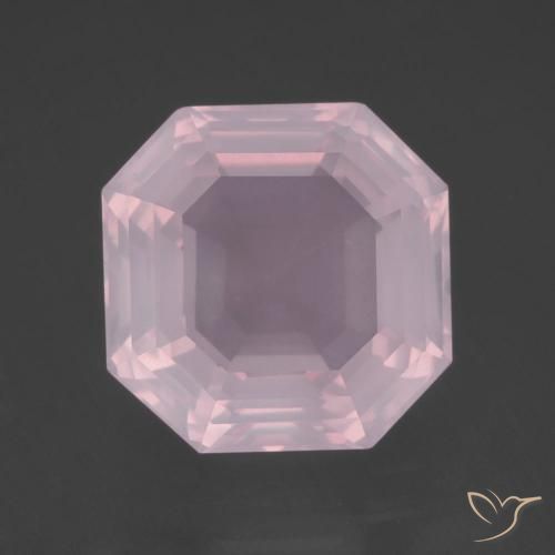 11.75ct Naturel Rose clair Quartz Rose, Taille émeraude, Transparent