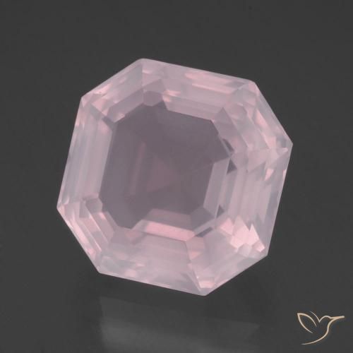 Quartz rose Rose clair naturelle Octogone / coupe Émeraude, 11.75 ct, Transparent