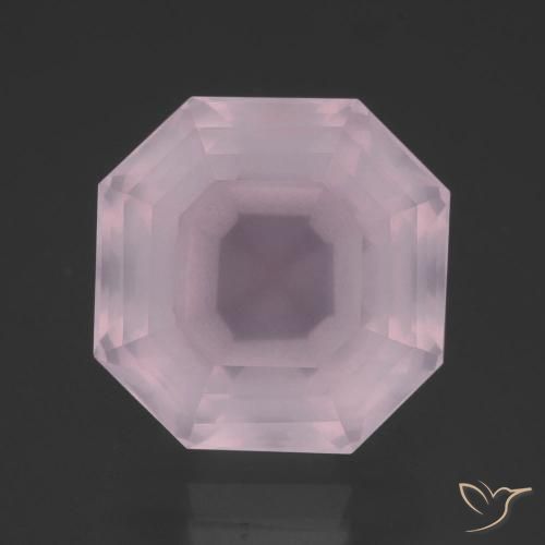 14.01ct Naturel Rose clair Quartz Rose, Taille émeraude, Transparent