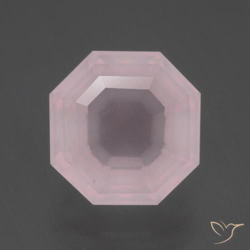 4.32ct Naturel Rose léger Quartz Rose, Taille émeraude, Transparent